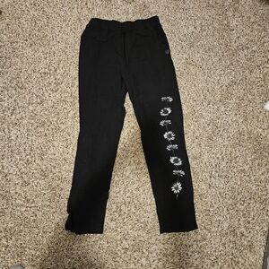 Kids Black Floral Pants